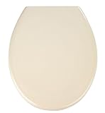 Wenko 18760100 Premium WC-Sitz Ottana Beige - Absenkautomatik, rostfreie Fix-Clip Hygiene Edelstahlbefestigung, antibakteriell, Duroplast, 37,5 x 44,6 cm