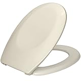 Wenko 17452100 WC-Sitz Bergamo Beige - verstellbare, rostfreie Edelstahlbefestigung, Kunststoff - Duroplast, 37.2 x 44.4 cm, Beige