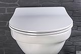 Aquashine Premium WC Sitz Slim-Line mit Absenkautomatik | D-Form Toilettensitz | Abnehmbar mit Click System zur Schnellreinigung | belastbar bis 200 kg